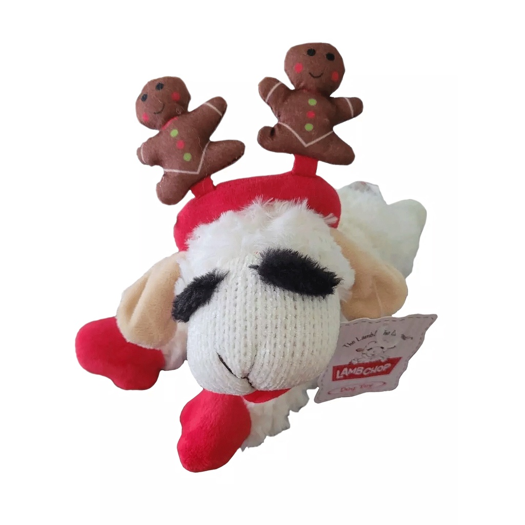 MULTIPET Holiday Lamb Chop w/Gingerbread Antlers 10"