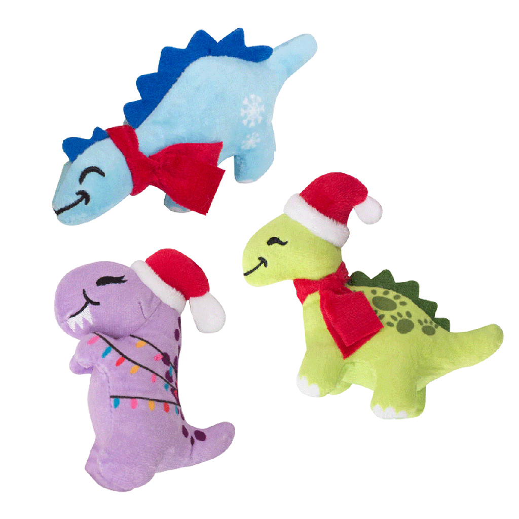 SNUGAROOZ Holiday Christmas Dinos 3pk