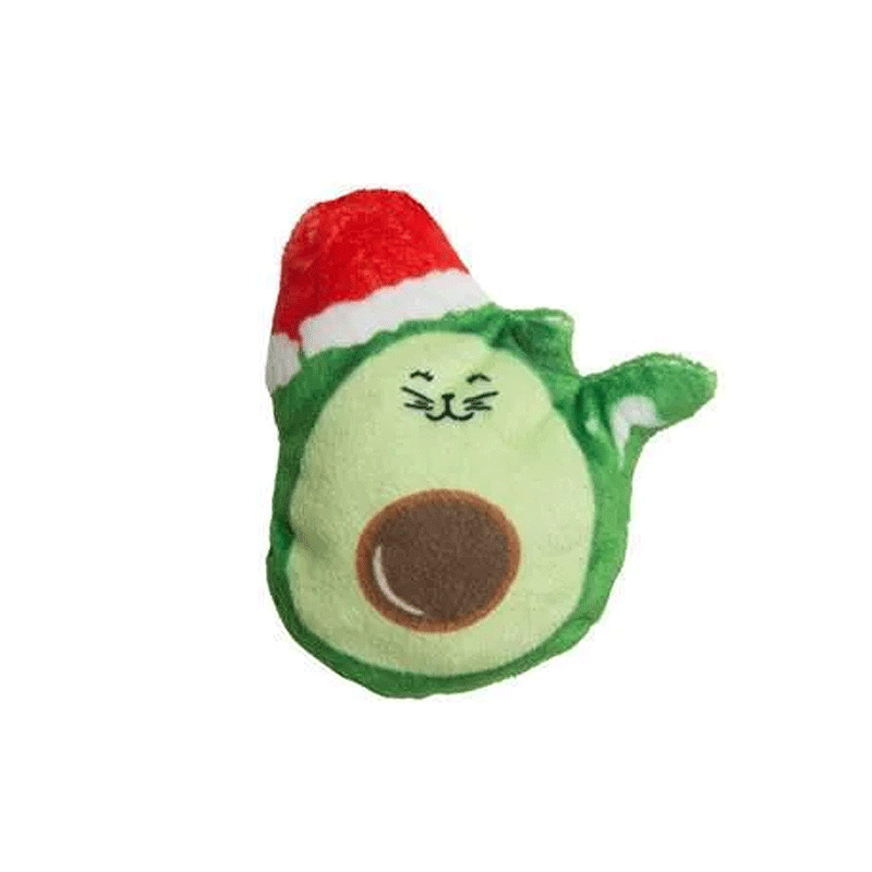 *SNUGAROOZ Holiday Cat Avocato w/Santa Hat