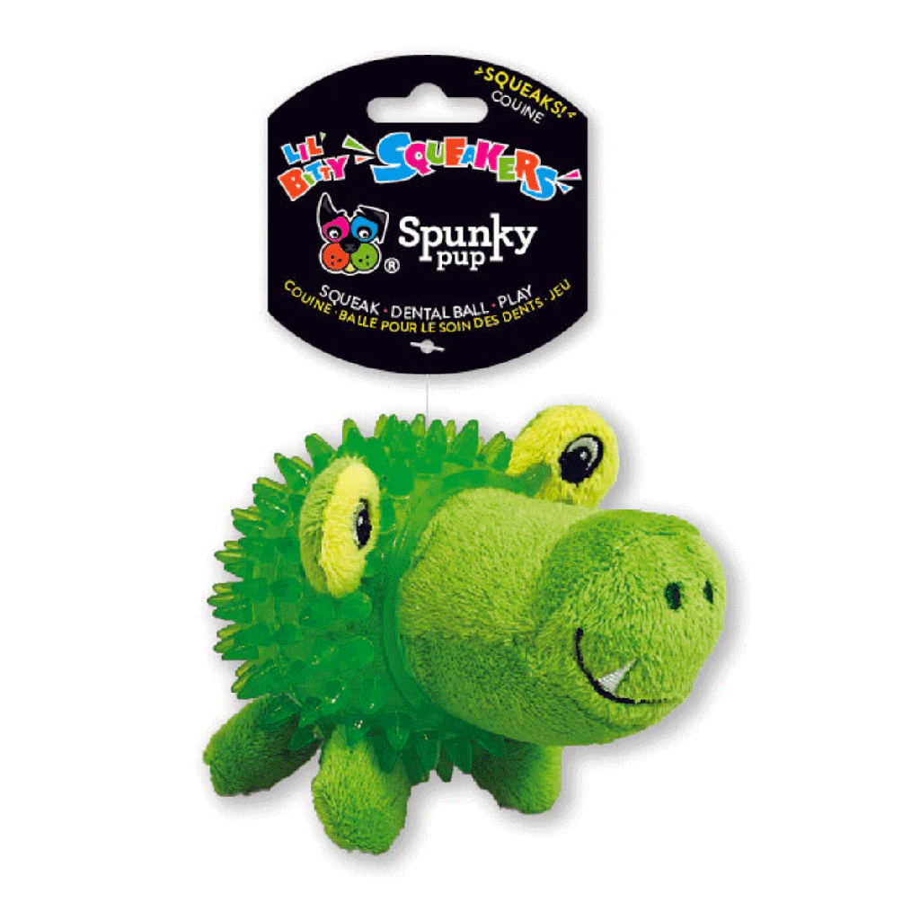 *SPUNKY PUP Lil' Bitty Squeakers Clear Spiky Gator