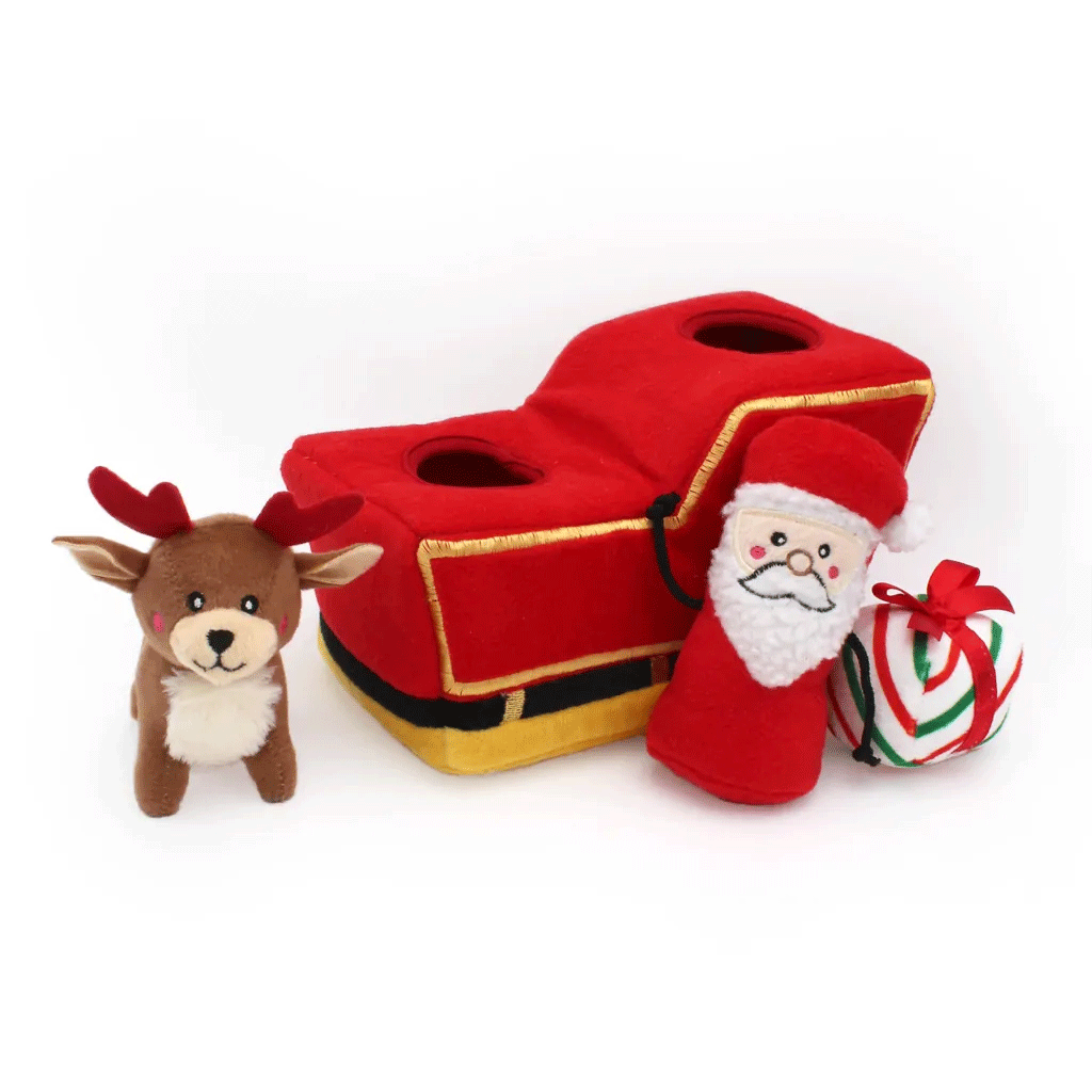 ZIPPY PAWS Holiday Burrow - Santa's Sleigh