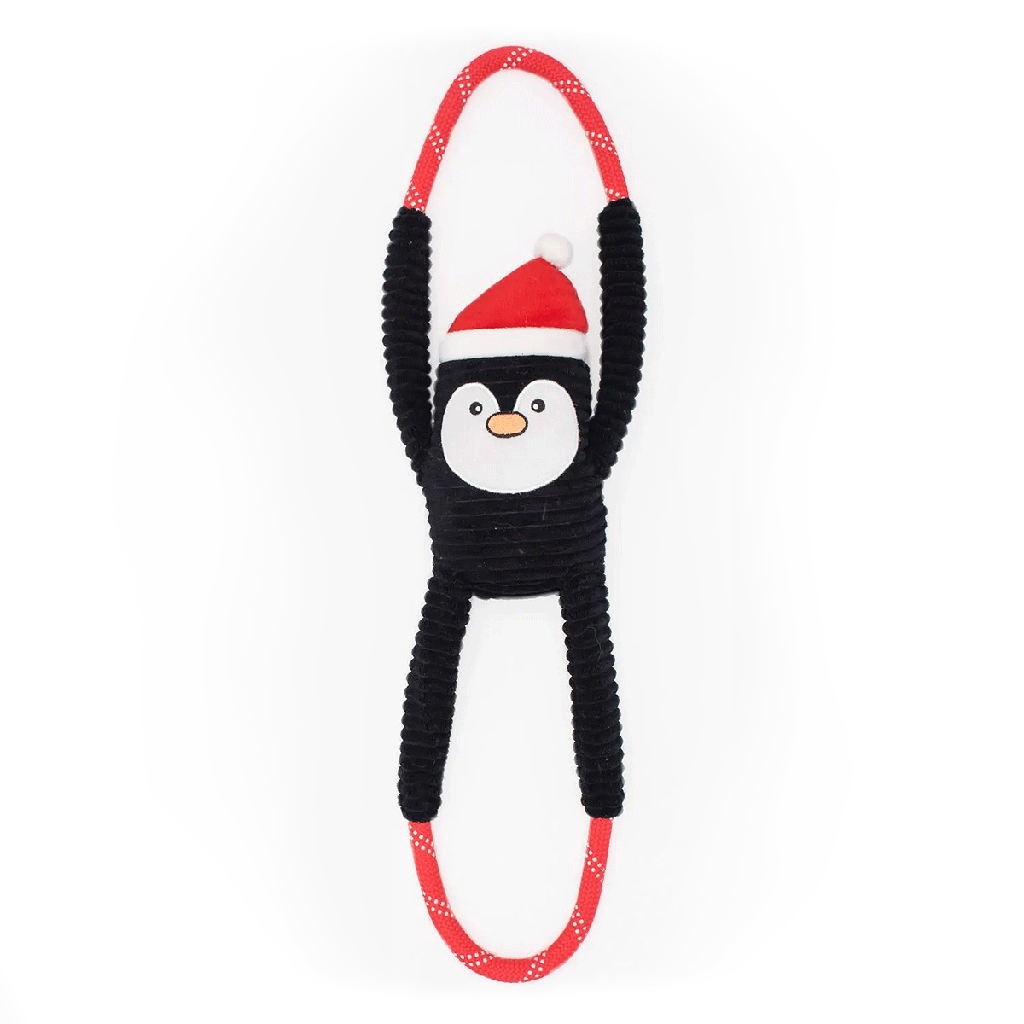 *ZIPPY PAWS Holiday RopeTugz Penguin