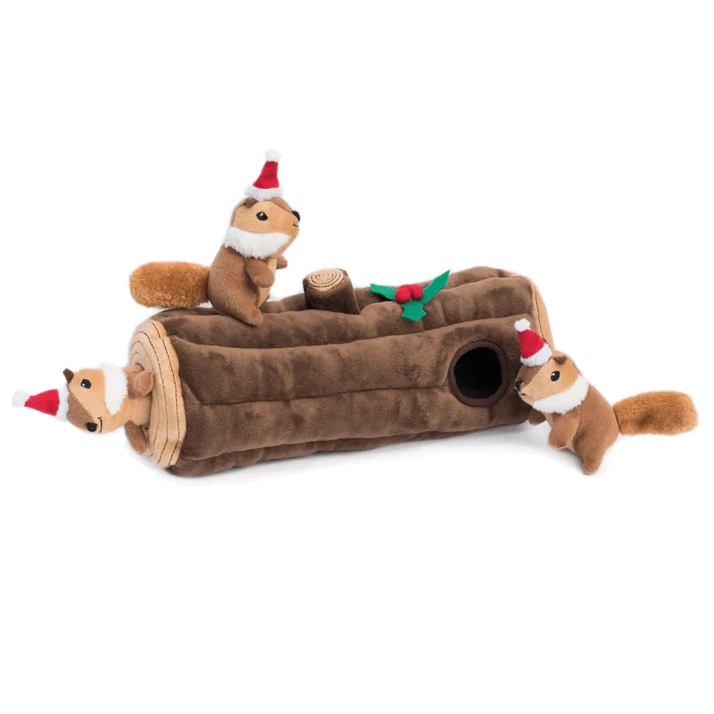 ZIPPY PAWS Holiday Burrow - Yule Log