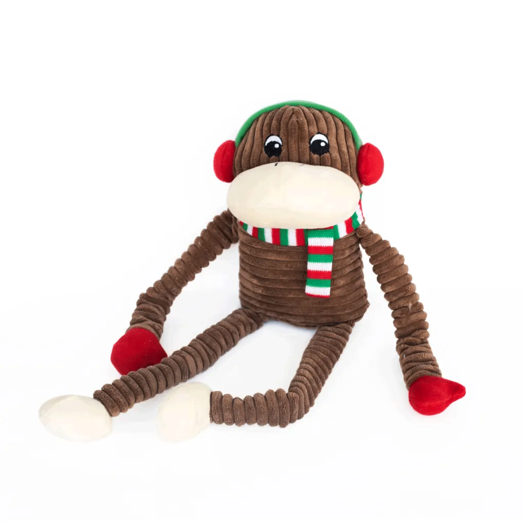 ZIPPY PAWS Holiday Crinkle Monkey XL