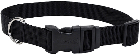 COASTAL TUFF Adjustable Dog Collar 1x18-26 Black