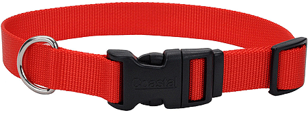 COASTAL TUFF Adjustable Dog Collar 1x18-26 Red