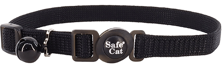 COASTAL Safe Cat Adjustable Collar 3/8x8-12 Black