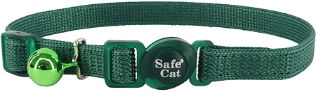 COASTAL Safe Cat Adjustable Collar 3/8x8-12 Hunter Green