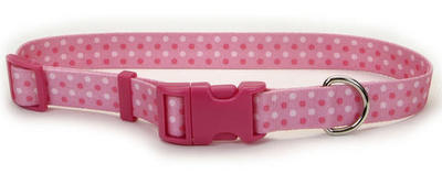 PET ATTIRE Adj Collar - 3/4 x 14-20in - Pink w/Dots