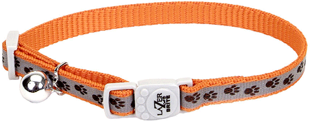 COASTAL Lazer Brite Cat Safe Collar Orange Paws