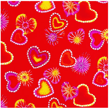 BANDANNA Retro Red Hearts