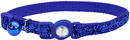 COASTAL Safe Cat Fashion Collar 3/8 x 8-12 Inch - Blue Glitter