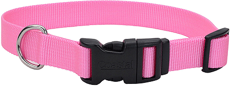 COASTAL TUFF Adjustable Dog Collar 3/4x14-20 Bright Pink