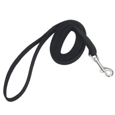 COASTAL Train Right! Cotton Web Leash Black 5/8" x 6'