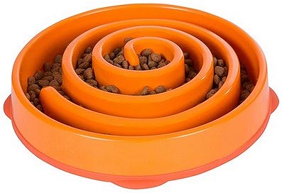 OUTWARD HOUND Slow/Fun Feeder Orange