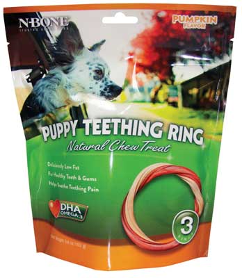 N-BONE Puppy Teething Ring Pumpkin 3pk