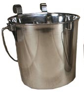 SS Flat Side Pail w/Hooks 2qt