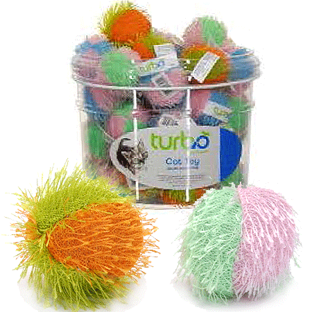 [CA80532] *COASTAL TURBO CAT TOY BIN Fuzzy Balls 48ct