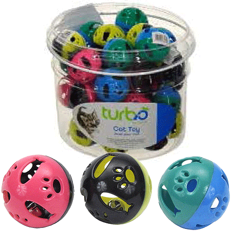 [CA80534] COASTAL TURBO CAT TOY BIN Plastic Balls 36ct