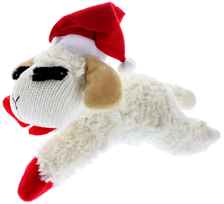 [MPH17371] MULTIPET Holiday Lamb Chop w/Santa Hat - Mini 6"