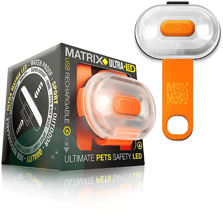 [MAX01456] MAX&MOLLY Ultra Bright LED Pet Light (Cube Pkg) Orange