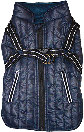 [FP70253 L] *FASHION PET Harness Coat Navy L