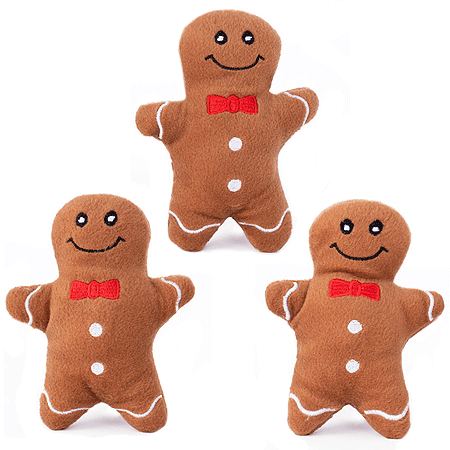 [ZPH01734] ZIPPY PAWS Holiday Miniz Gingerbread Men 3pk