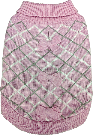 [FP60254 S] *FASHION PET Pretty In Plaid Pink Sweater S