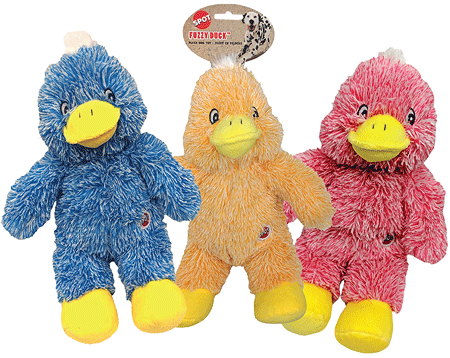 [E54547] *ETHICAL/SPOT Pastel Fuzzy Ducks Plush Dog Toys 12pc