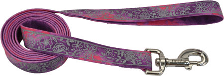 [CA46436 FLOWERS] COASTAL LazerBrite Patterned Leash 5/8 x 6' Pink Multi Flowers