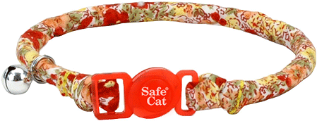 [CA6731 RD FLORAL] COASTAL Safe Cat Round Fashion Collar 3/8" x 8-12" Red Floral