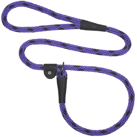 [MEN028 BI PURPLE] MENDOTA Slip Lead 1/2" x 6' Black Ice Purple