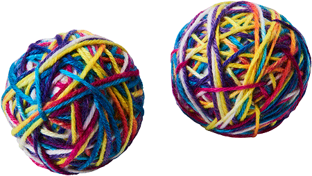 [E52157] ETHICAL/SPOT Sew Much Fun Yarn Ball Cat Toys 2.5" 2pk