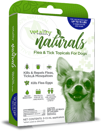 [TEV25058] *TEVRA Vetality Naturals Flea & Tick Topical for Dogs up to 15 lbs 3pk