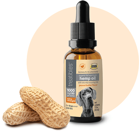 [TRT00863] TREATIBLES 1000mg CBD Oil Dropper Bottle Peanut Butter 1oz