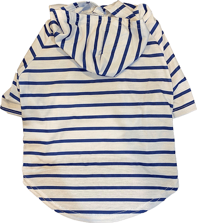 [FP50093 S] *FASHION PET Striped Hoodie Blue & White S