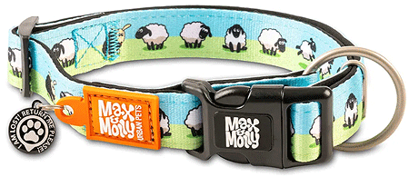 [MAX02276] *MAX&MOLLY Smart ID Dog Collar Black Sheep M 13-21"