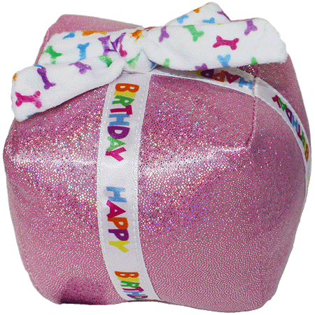 [MP48740] *MULTIPET Birthday Present Dog Toy 3.5" Pink