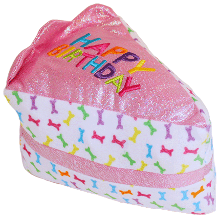 [MP48748] MULTIPET Birthday Cake Slice Dog Toy 6" Pink