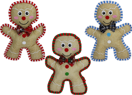 [MPH17008] MULTIPET Holiday Burlap Gingerbread Man 10.5"