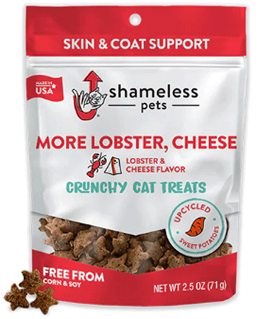 [SHP89765] SHAMELESS PETS Crunchy More Lobster, Cheese Cat Treats 2.5oz
