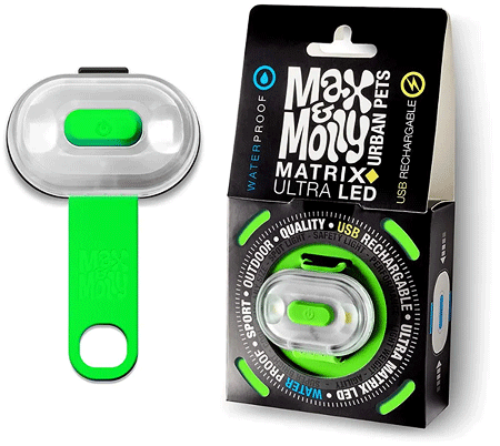 [MAX01987] MAX&MOLLY Ultra Bright LED Pet Light (Hangtag Pkg) Green