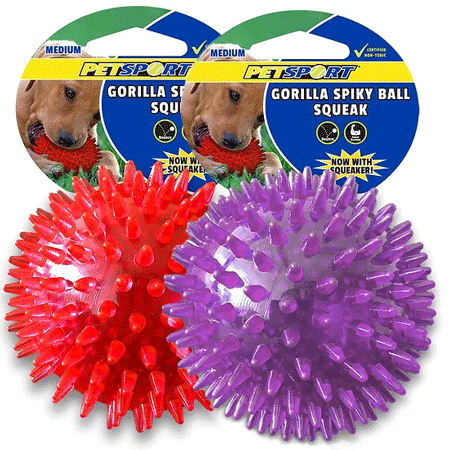 [PS40035] PETSPORT Gorilla Spiky Ball Squeak 2.8" M