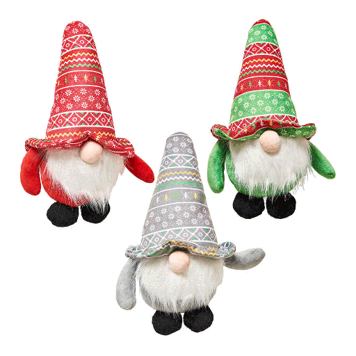 [EH54783] ETHICAL/SPOT Holiday Gnome Dog Toy Asst 12"