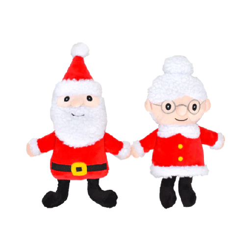 [PWPH02970] PATCHWORKPET Holiday Mr & Mrs Claus Duo 8"
