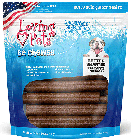 [LP05906] LOVING PETS Be Chewsy Bully Sticks Alternative Chews 6" 30pk