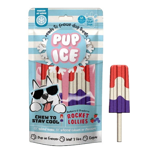 [E07241] ETHICAL/SPOT Pup Ice Rocket Lollies Blueberry and Strawberry