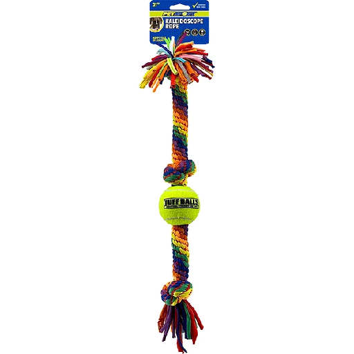 [PS80468] PETSPORT Kaleidoscope Rope21" 3-Knot w/2.5" Ball L