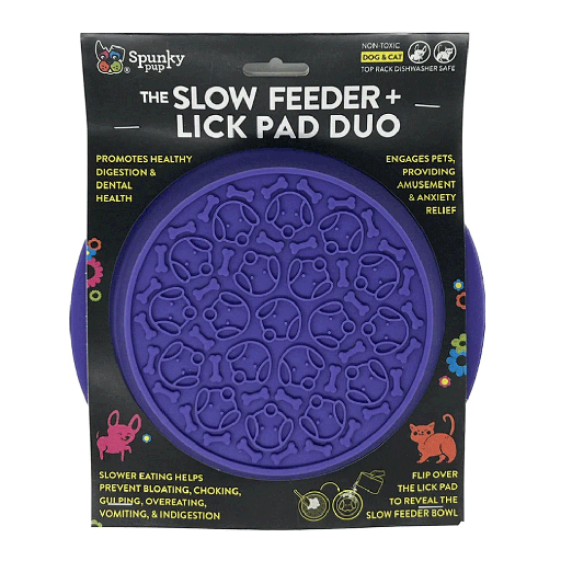 [SKP82570] SPUNKY PUP Slow Feeder & Lick Pad Duo Combo Bowl