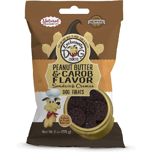 [E03700] EXCLUSIVELY PET Sandwich Cremes Peanut Butter & Carob 8oz